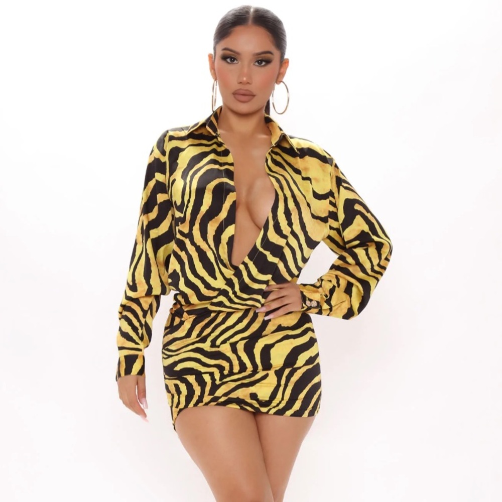 Satin Shirt Dress